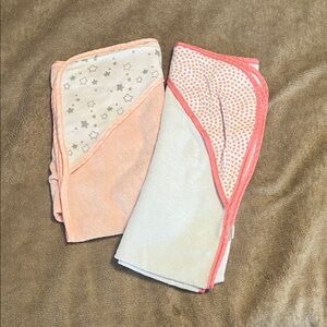 Kids Hooded Towels - Pink and Cream